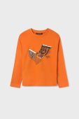 Дитячий бавовняний лонгслів Mayoral 2-pack колір помаранчевий з принтом