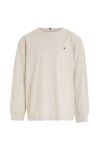 Дитячий бавовняний лонгслів Tommy Hilfiger колір бежевий однотонний (3506738)