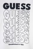 Дитячий бавовняний лонгслів Guess колір білий з принтом (3515040)