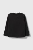 Дитячий бавовняний лонгслів Guess колір чорний з аплікацією (3601610)