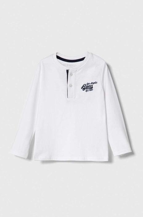 Дитячий лонгслів Guess колір білий з принтом (3515045)