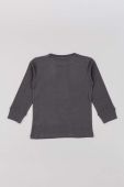 Дитячий бавовняний лонгслів zippy колір сірий з принтом (3582237)