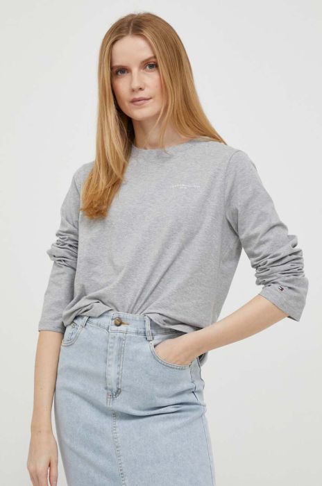 Лонгслів Tommy Hilfiger жіночий колір сірий