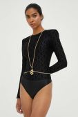 Боді Elisabetta Franchi жіночі колір чорний візерунок