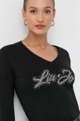 Бавовняний лонгслів Liu Jo колір чорний (3511486)