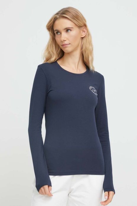 Лонгслів лаунж Emporio Armani Underwear колір синій