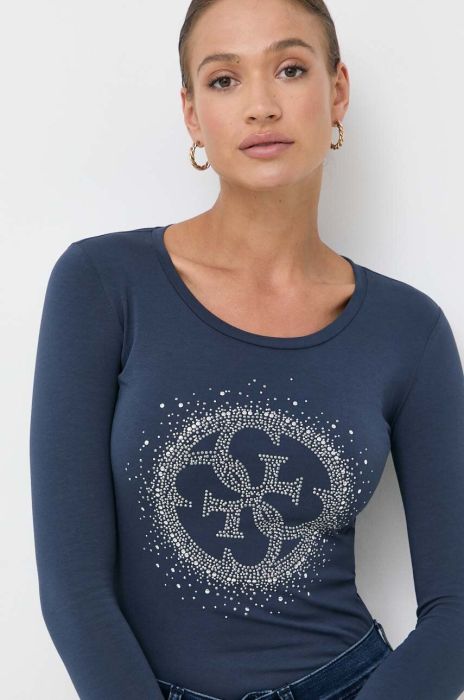 Лонгслів Guess жіночий колір синій (3511496)