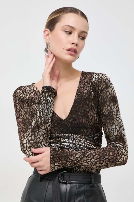 Боді Guess колір коричневий візерунок (3656706)