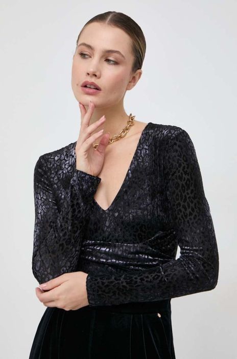 Боді Guess колір чорний візерунок (3656711)