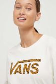 Бавовняний лонгслів Vans колір бежевий (3489175)