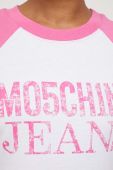 Бавовняний лонгслів Moschino Jeans колір рожевий