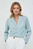 Блузка Sisley жіноча однотонна колір блакитний