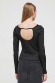 Лонгслів HUGO жіночий колір чорний (3621396)