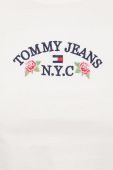 Бавовняний лонгслів Tommy Jeans колір бежевий