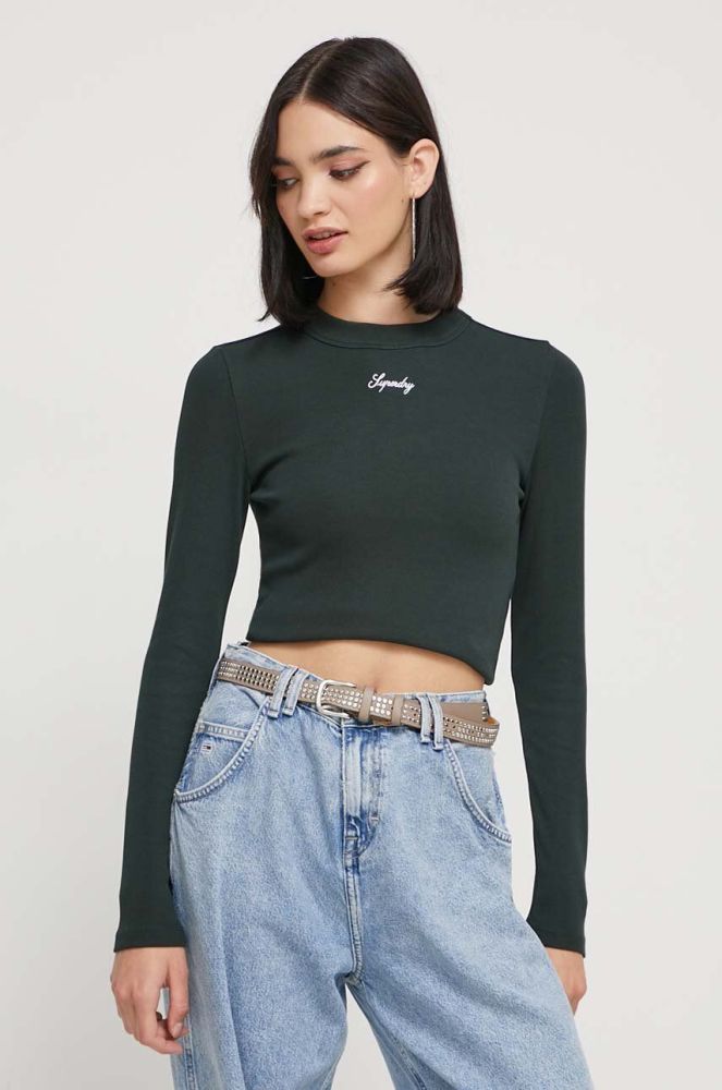 Лонгслів Superdry жіночий колір зелений