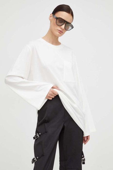 Бавовняний лонгслів By Malene Birger колір бежевий