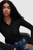 Лонгслів AllSaints HALLIE жіночий колір чорний