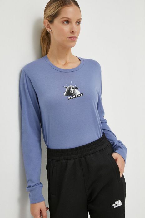 Бавовняний лонгслів Burton колір блакитний