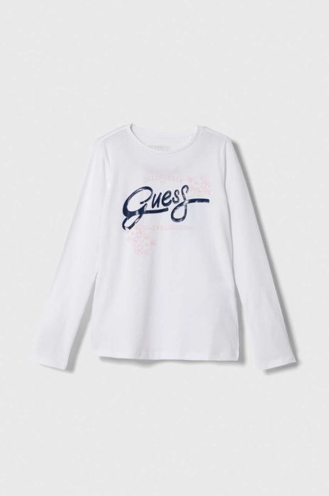 Дитячий лонгслів Guess колір білий (3485571)