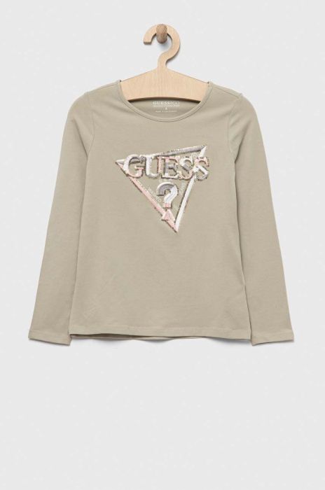 Дитячий лонгслів Guess колір зелений (3321962)