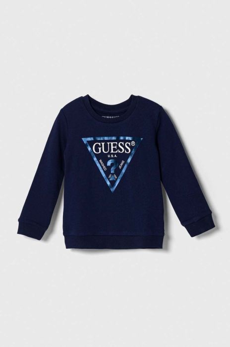 Дитяча бавовняна кофта Guess колір синій з принтом (3437360)