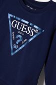 Дитяча бавовняна кофта Guess колір синій з принтом (3437360)