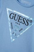 Дитячий бавовняний лонгслів Guess колір блакитний (3437388)