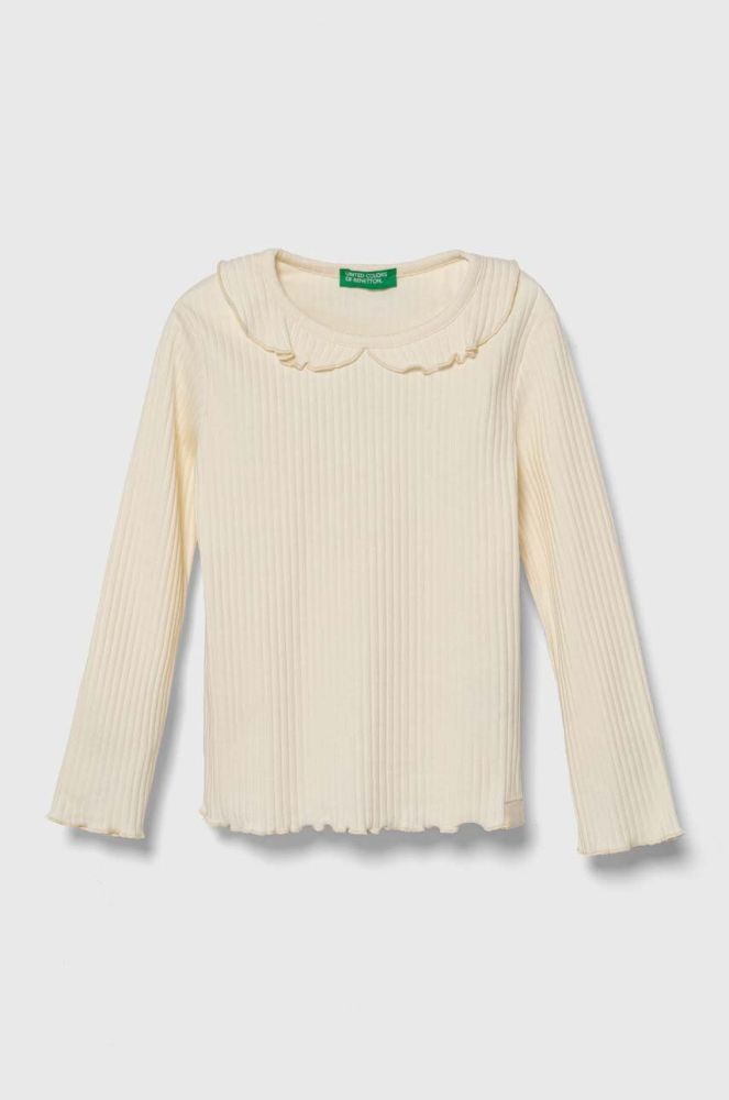 Дитячий лонгслів United Colors of Benetton колір бежевий (3388495)