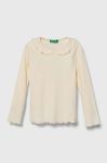 Дитячий лонгслів United Colors of Benetton колір бежевий (3388495)