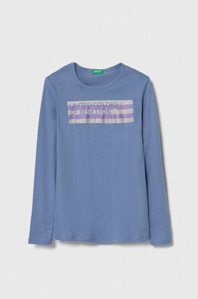 Дитячий лонгслів United Colors of Benetton колір блакитний (3390847)