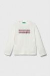 Дитячий бавовняний лонгслів United Colors of Benetton колір білий (3390866)