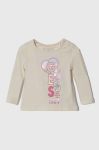 Лонгслів для немовлят Guess колір бежевий