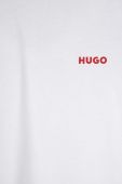 Дитячий бавовняний лонгслів HUGO колір білий однотонний