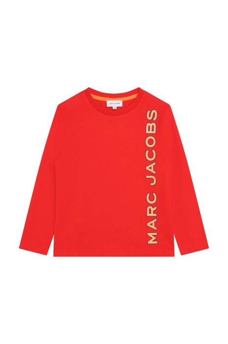 Дитячий бавовняний лонгслів Marc Jacobs колір червоний з принтом (3445722)