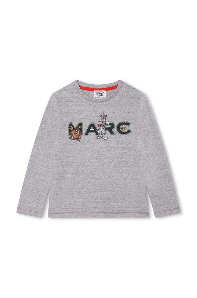 Дитячий бавовняний лонгслів Marc Jacobs x Looney Tunes колір сірий з принтом (3452591)