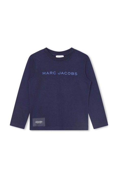 Дитячий бавовняний лонгслів Marc Jacobs колір синій з принтом (3419431)