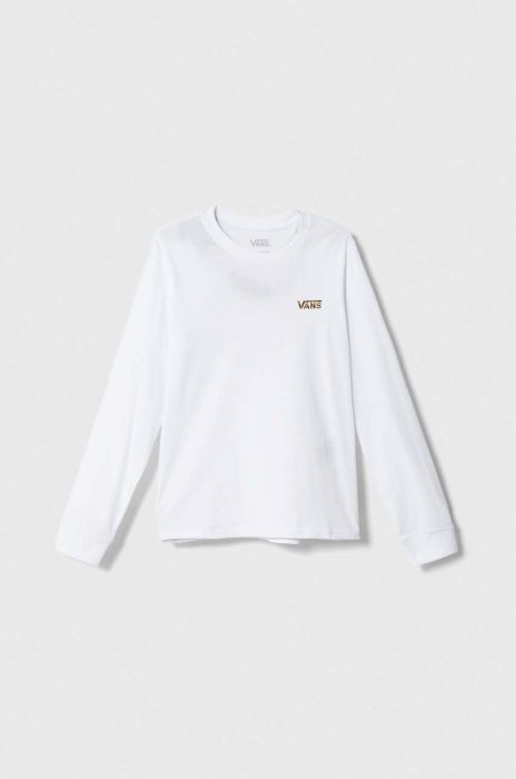 Дитячий бавовняний лонгслів Vans ANIMASH LS BFF VN000AEBWHT1 колір білий з принтом