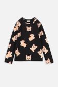 Дитячий лонгслів Coccodrillo колір чорний візерунок
