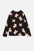 Дитячий лонгслів Coccodrillo колір чорний візерунок
