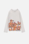 Дитячий лонгслів Coccodrillo колір білий з принтом (3495309)