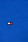 Бавовняний лонгслів Tommy Hilfiger однотонний колір блакитний