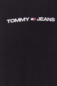 Бавовняний лонгслів Tommy Jeans колір чорний однотонний (3281832)