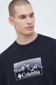 Лонгслів Columbia чоловічий колір чорний з принтом (3485642)