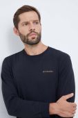 Бавовняний лонгслів Columbia колір чорний однотонний