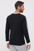 Бавовняний лонгслів adidas Originals 3-Stripes Long Sleeve Tee колір чорний з аплікацією IA4877-BLACK