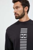 Бавовняний лонгслів Helly Hansen колір чорний з принтом (3523238)
