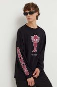 Бавовняний лонгслів GCDS колір чорний з принтом (3511628)