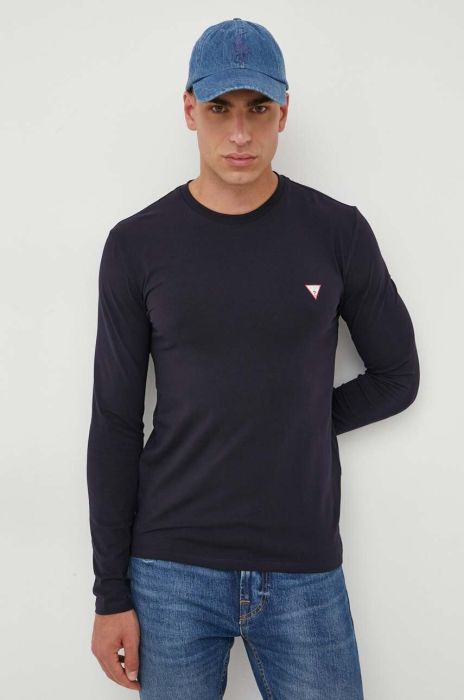 Лонгслів Guess чоловічий колір синій однотонний (3592793)
