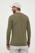 Лонгслів Guess чоловічий колір зелений однотонний