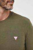 Лонгслів Guess чоловічий колір зелений однотонний
